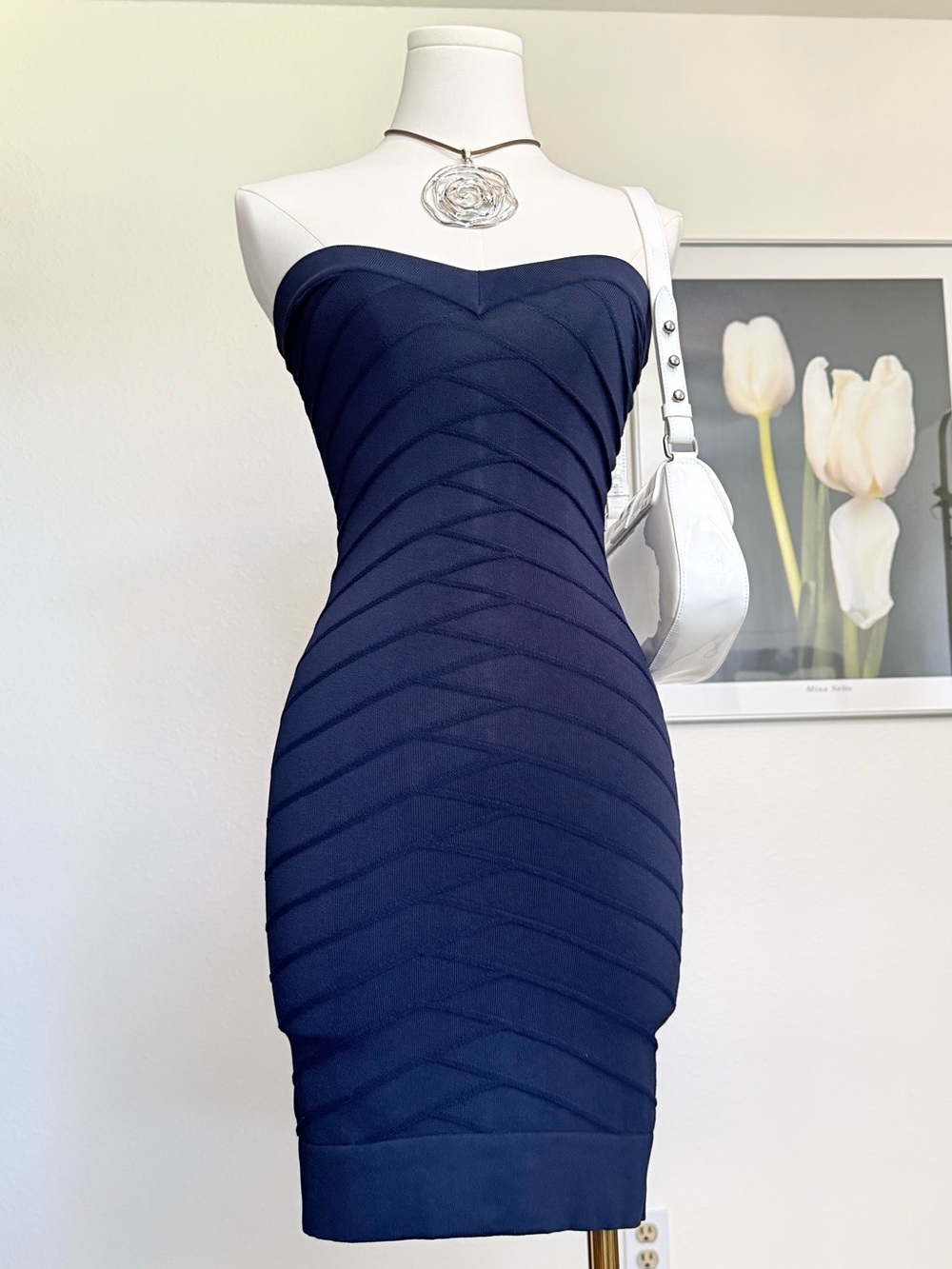 Y2K French Connection Strapless Bandage Bodycon Dress